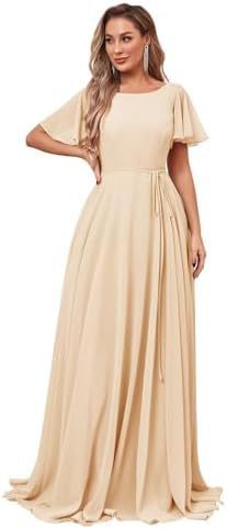 2025evening dresses fashion new bridesmaid dresses with long split ends, fashion trend chiffon formal dresses