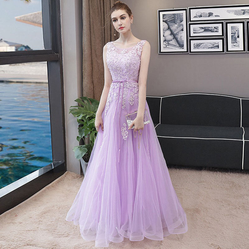 2025 South East Asia Hot Trade Dress popular Autumn New Sleeveless Korean Annual Meeting Slim Evening Dress Women's Factory Supply