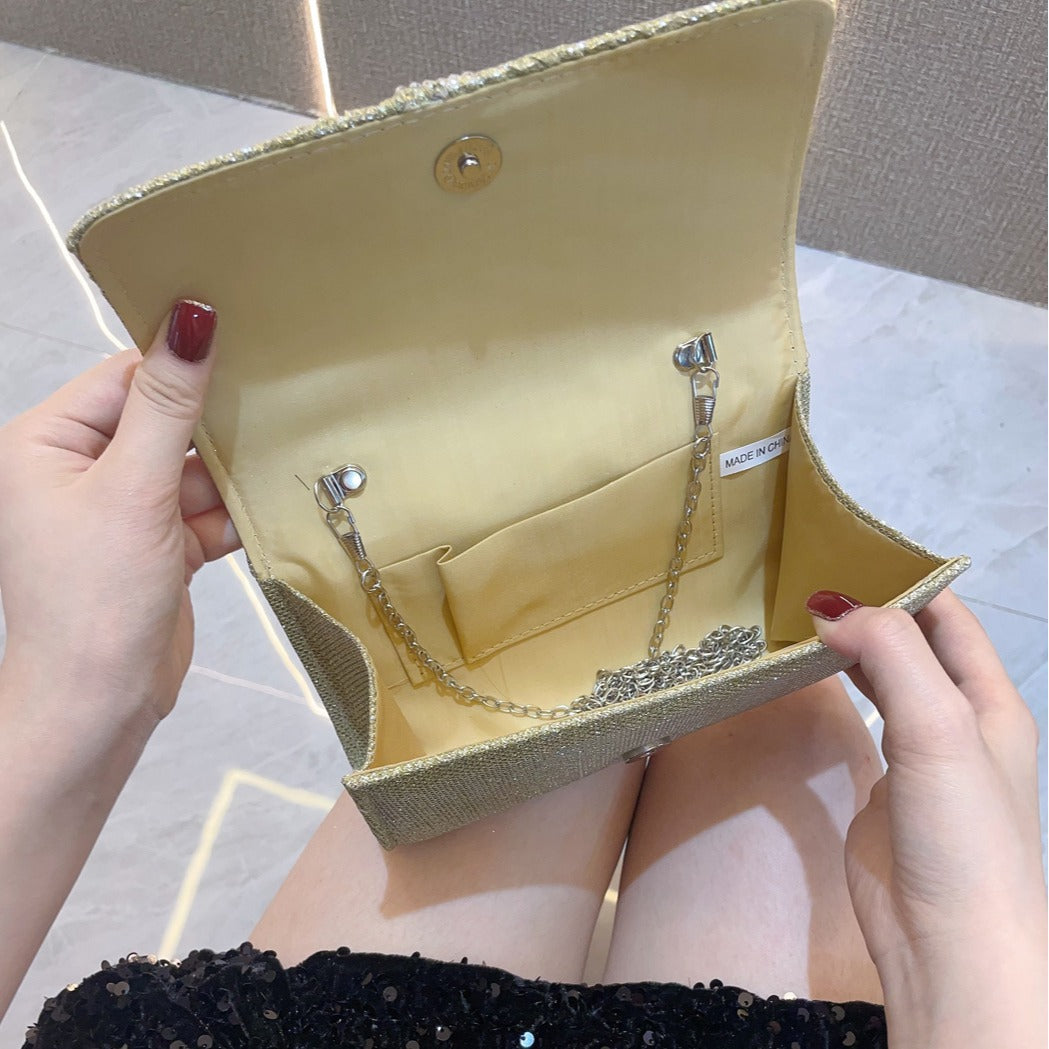 New New Popular trade 2025 retro diamond-encrusted clutch bag Rhinestone bag KTV princess shoulder messenger dinner bag