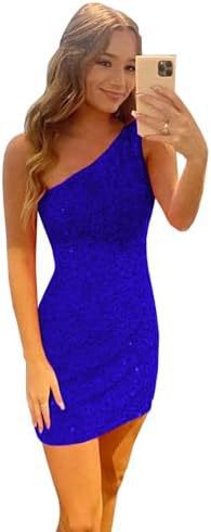 2025Sequin heavy industry dress  new  one-shoulder sexy fashion split fashion short short dress