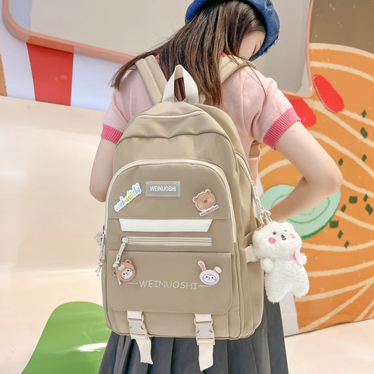 Schoolbag Ins Style Female Cute Korean High School Student Junior High School Student Primary School Student Three to Grade Five, Grade Six Backpack Backpack