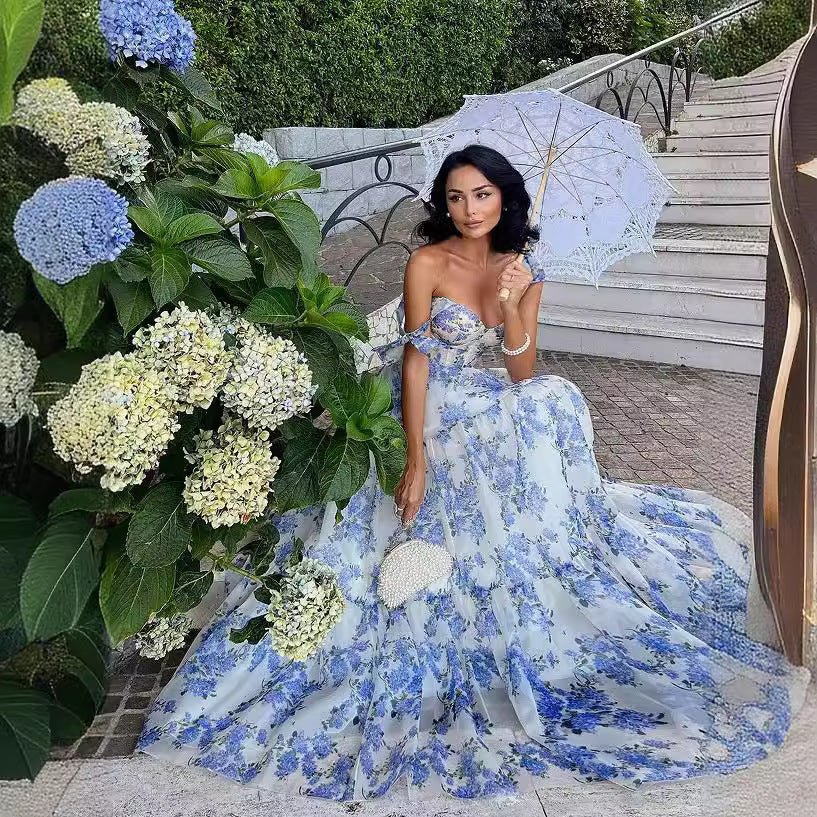 BENPAOLV High-end trade cross-border classical women's clothing organza literary idyllic pendulum fairy skirt evening dress