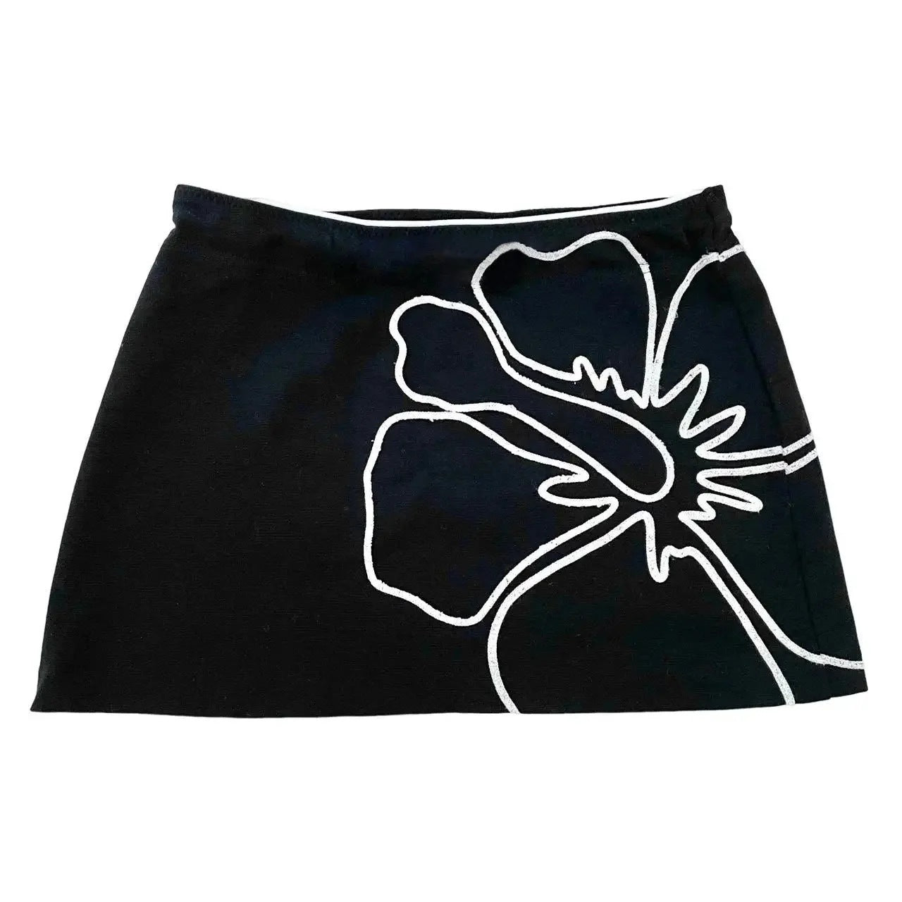 ANTMVSpopular new Korean flower print black skirt girl small fresh low waist slim versatile skirt