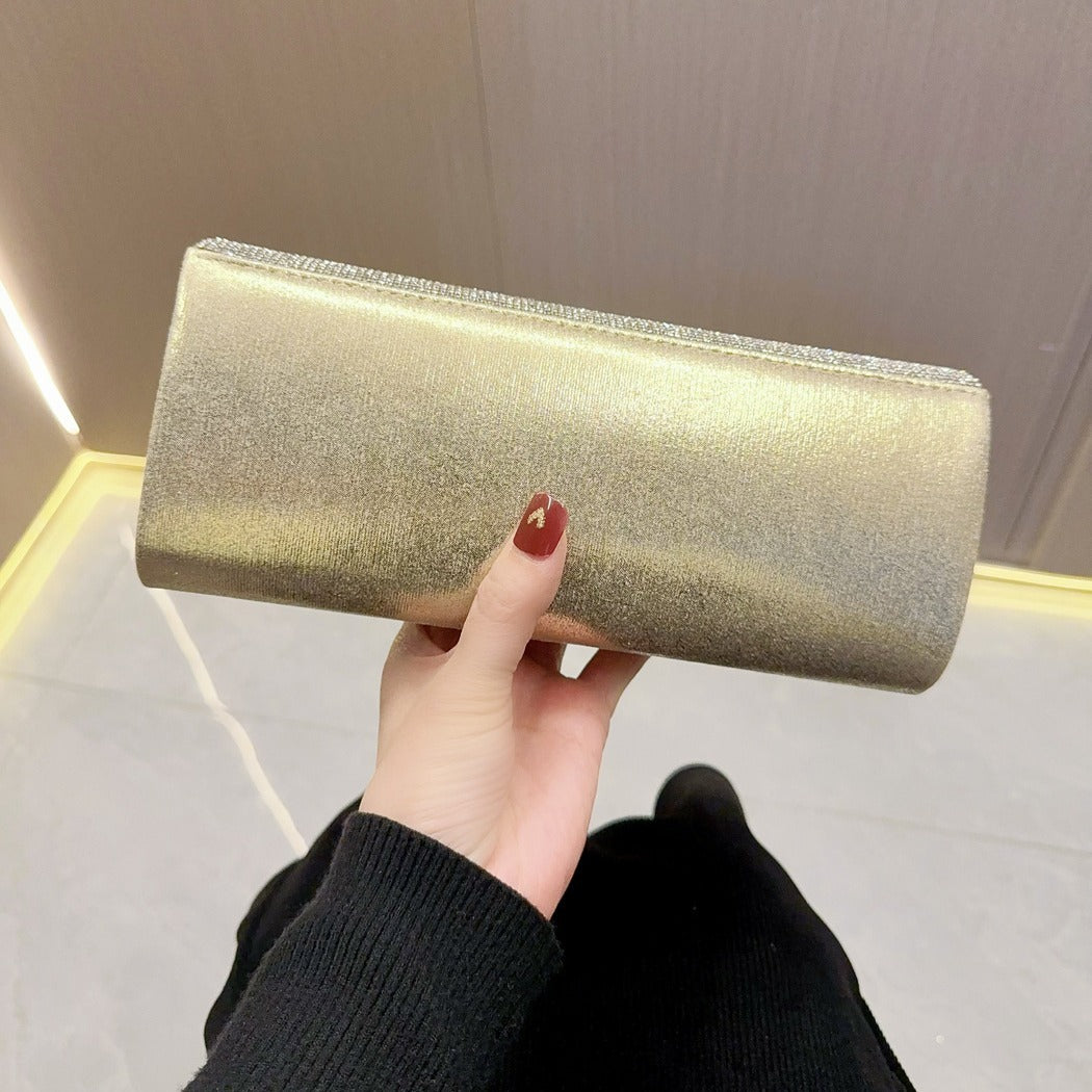 New New 2025 full diamond shiny clutch bag fashionable light luxury banquet bag dinner bag one shoulder oblique span small women's bag