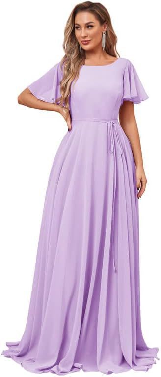 2025evening dresses fashion new bridesmaid dresses with long split ends, fashion trend chiffon formal dresses