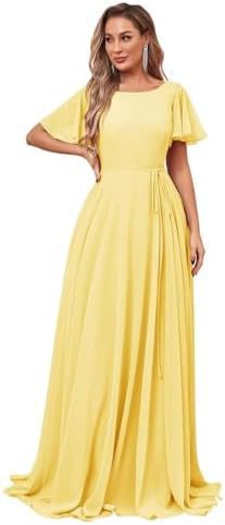 2025evening dresses fashion new bridesmaid dresses with long split ends, fashion trend chiffon formal dresses