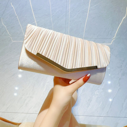 New satin dinner bag, high-end banquet clutch bag, dress small bag, women's hand bag, shoulder messenger small square bag