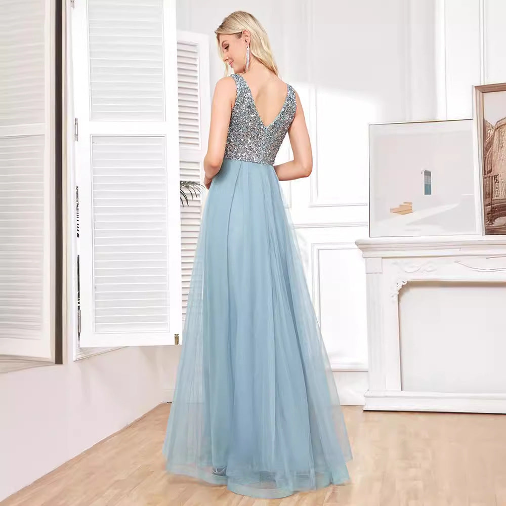 2025 Dress Douyin New Banquet Evening Dress Bridal Toast Dress Long Celebrity Party Elegant Host Bridesmaid Dress