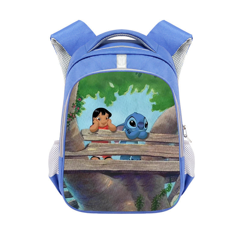 New Stitch Stitch Cartoon Cute Offload Large Capacity Backpack Primary School Spine Protection Backpack Wholesale Hot