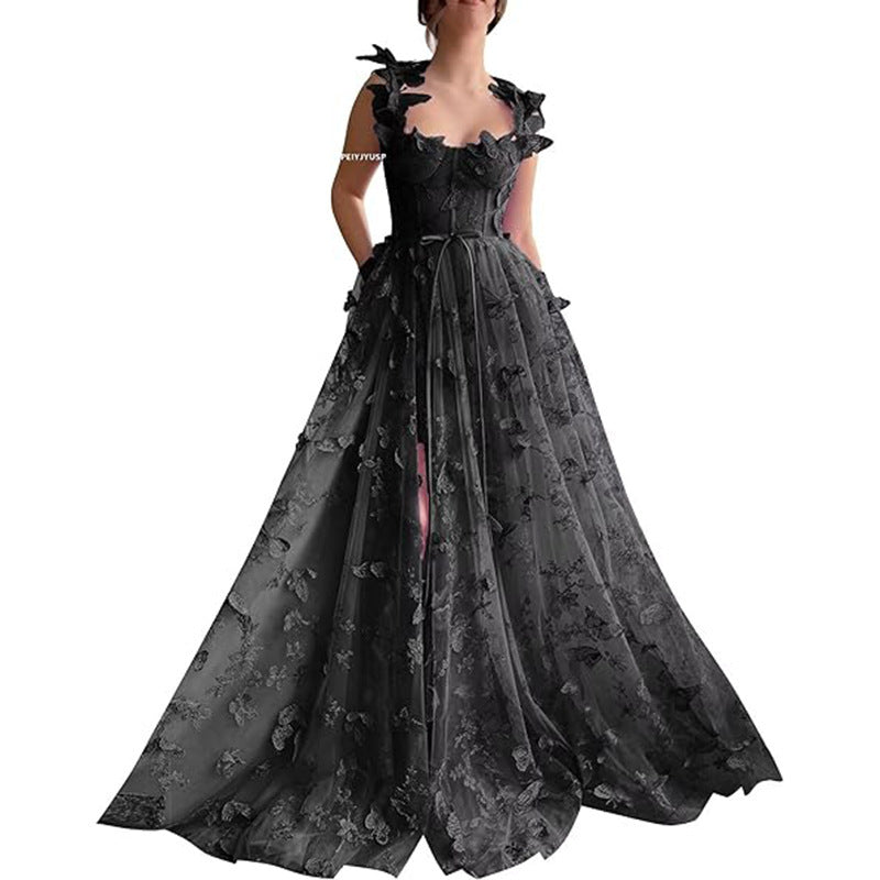 2025evening dresses women's  new temperament long  banquet temperament elegant lace beach dress