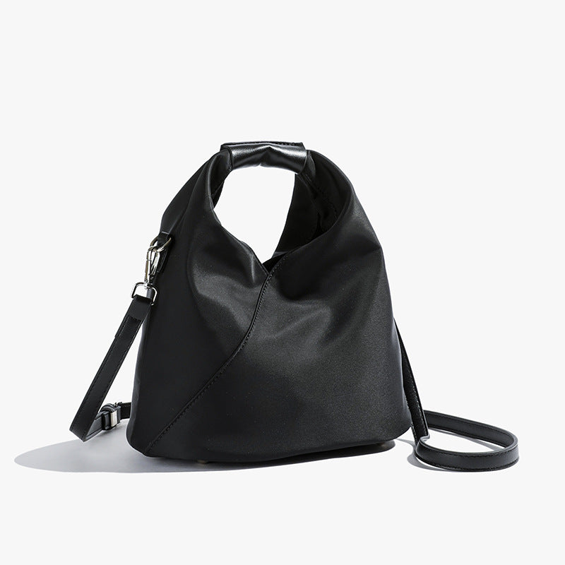 2025 Bag autumn women's popular casual splicing cloth bag niche high-end fashion bucket bag commuter messenger bag