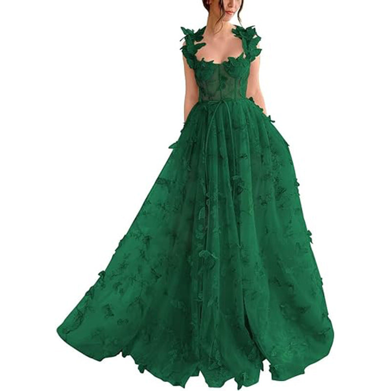 2025evening dresses women's  new temperament long  banquet temperament elegant lace beach dress