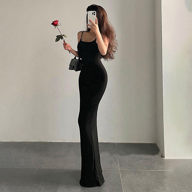 BENPAOLV 2025 VFD25642  early spring new pure desire suspender tight body fish tail long dress temperament sexy hip skirt