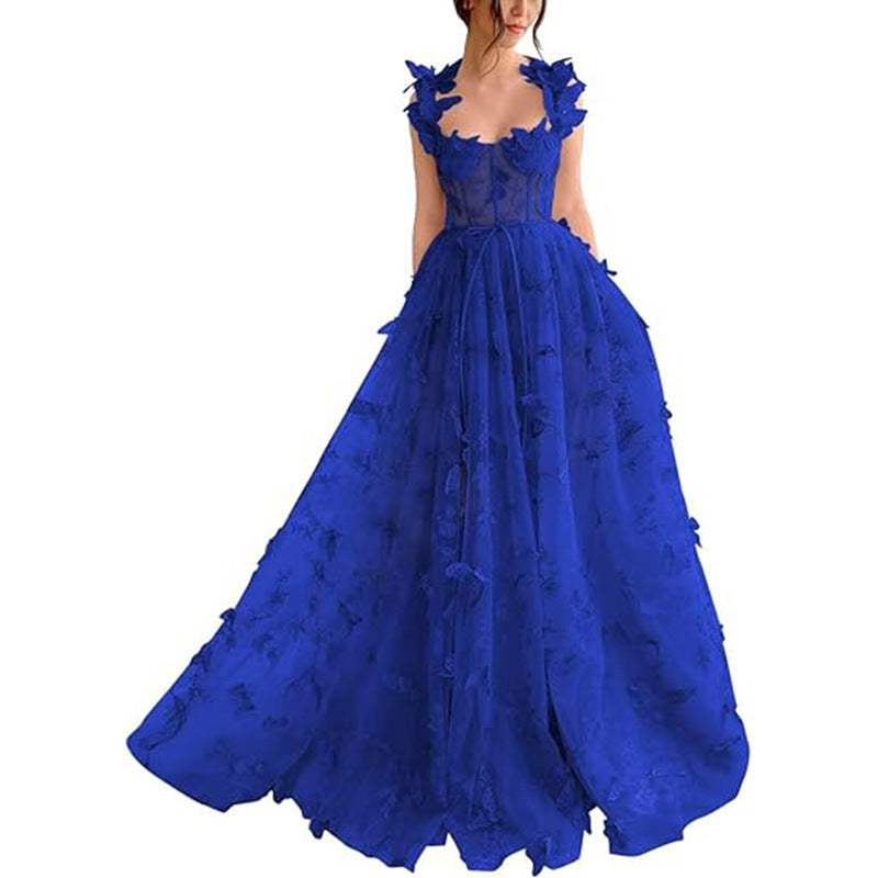 2025evening dresses women's  new temperament long  banquet temperament elegant lace beach dress