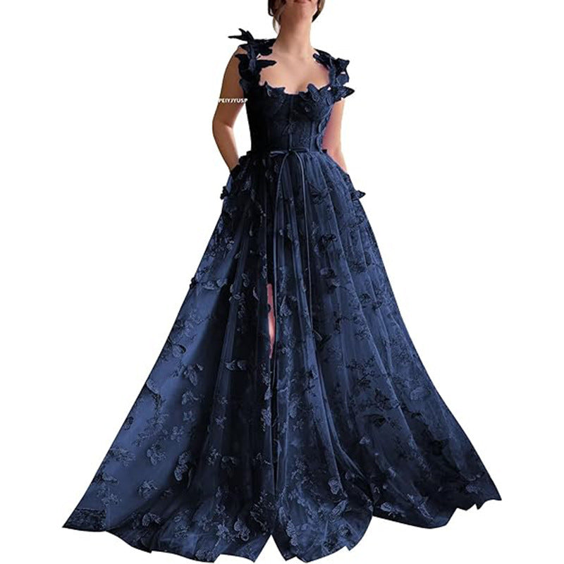 2025evening dresses women's  new temperament long  banquet temperament elegant lace beach dress