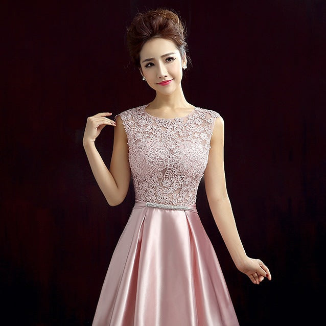 2025 Evening dress female popular autumn host sleeveless  elegant temperament Popular trade dress Popularan station supply