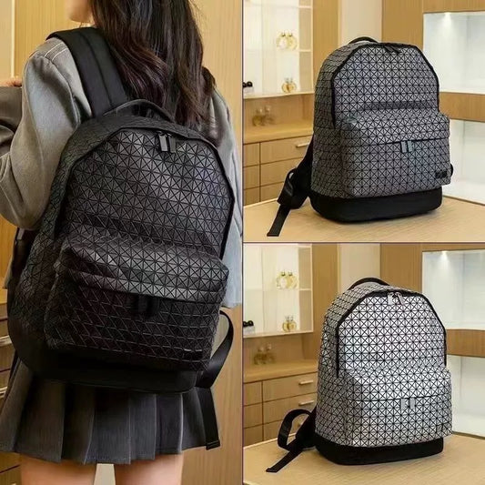 Original Rhombus Silicone Backpack Travel Commuter Large Capacity Men and Women Same Style Mummy Backpack Student Schoolbag