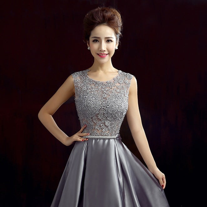 2025 Evening dress female popular autumn host sleeveless  elegant temperament Popular trade dress Popularan station supply