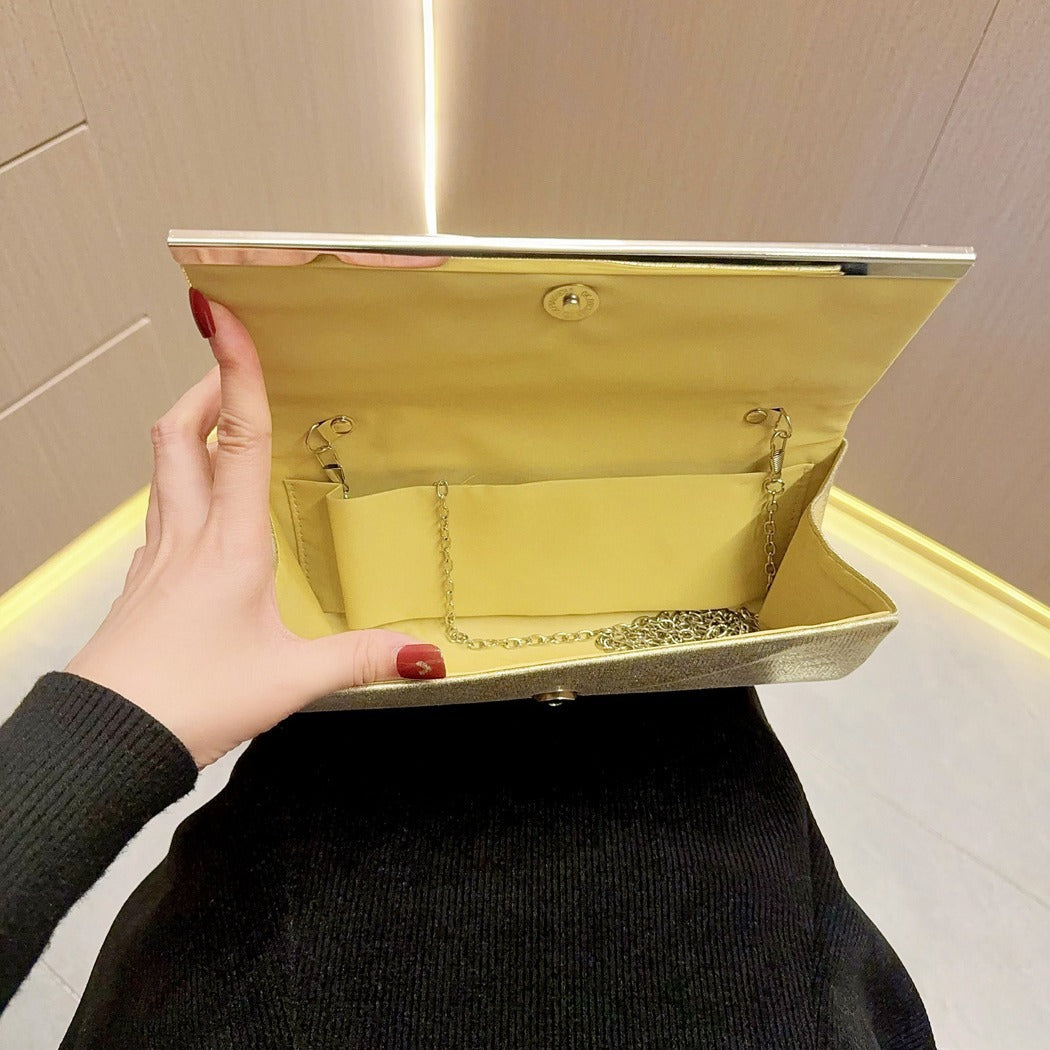 New New 2025 full diamond shiny clutch bag fashionable light luxury banquet bag dinner bag one shoulder oblique span small women's bag