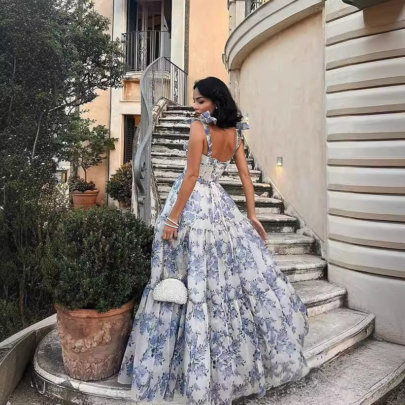 BENPAOLV High-end trade cross-border classical women's clothing organza literary idyllic pendulum fairy skirt evening dress