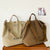 Benpaolv Large Capacity Canvas Bag, Letter Graphic Tote Bag, Trendy Travel Crossbody Bag For Women