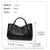 Benpaolv Black Crocodile Embossed Handbag, Large Capacity Zipper Tote Bag, Genuine Leather Detachable Strap Crossbody Bag