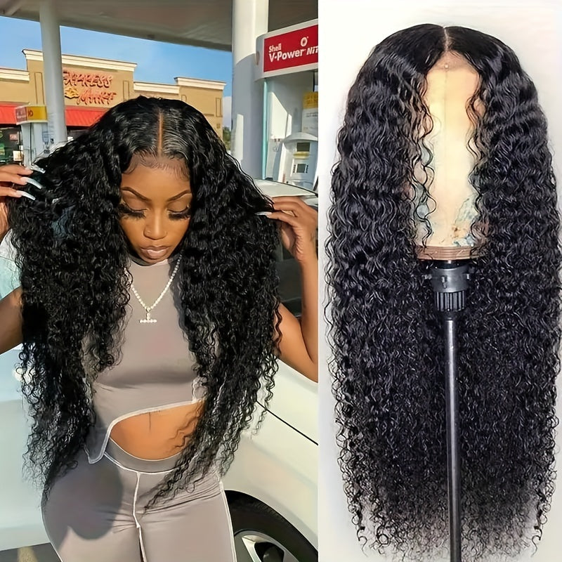 250% Density Curly Wave Lace Front Wigs Human Hair 13X6 HD Lace Frontal Wig Human Hair Deep Kinky Curly Wig 100% Brazilian Human Hair Wig Natural Full Edges Pre-Plucked Lace Wig With Baby Hair Ear To Ear Lace For Natural Looking.