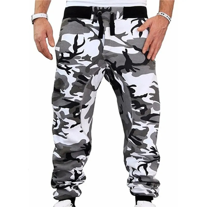 Men's Pants Mens Joggers Camouflage Sweatpants Casual Sports Camo Pants Full Length Fitness Striped Jogging Trousers Cargo Pants 230313