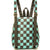 Benpaolv Checkered Pattern Small Backpack, Cute Backpack With Side Pockets For School & Travel