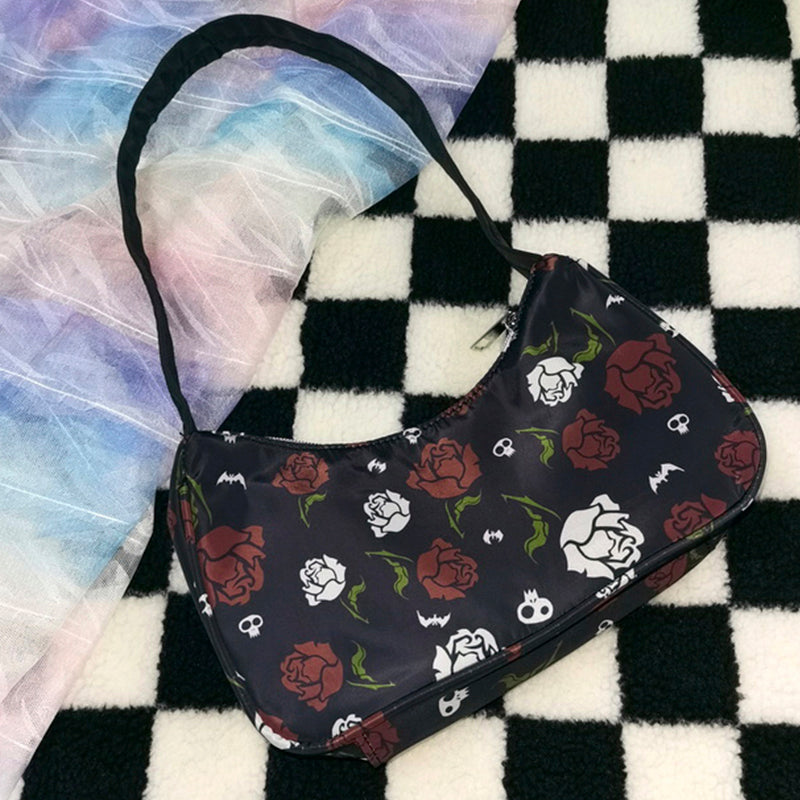 benpaolv Addamscore Aesthetic Bag Roses and Skulls