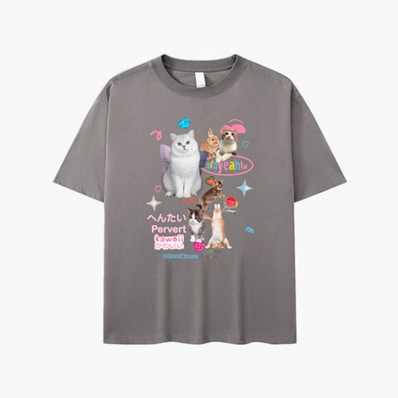 benpaolv Adorable Cats Collage Aesthetic T-Shirt