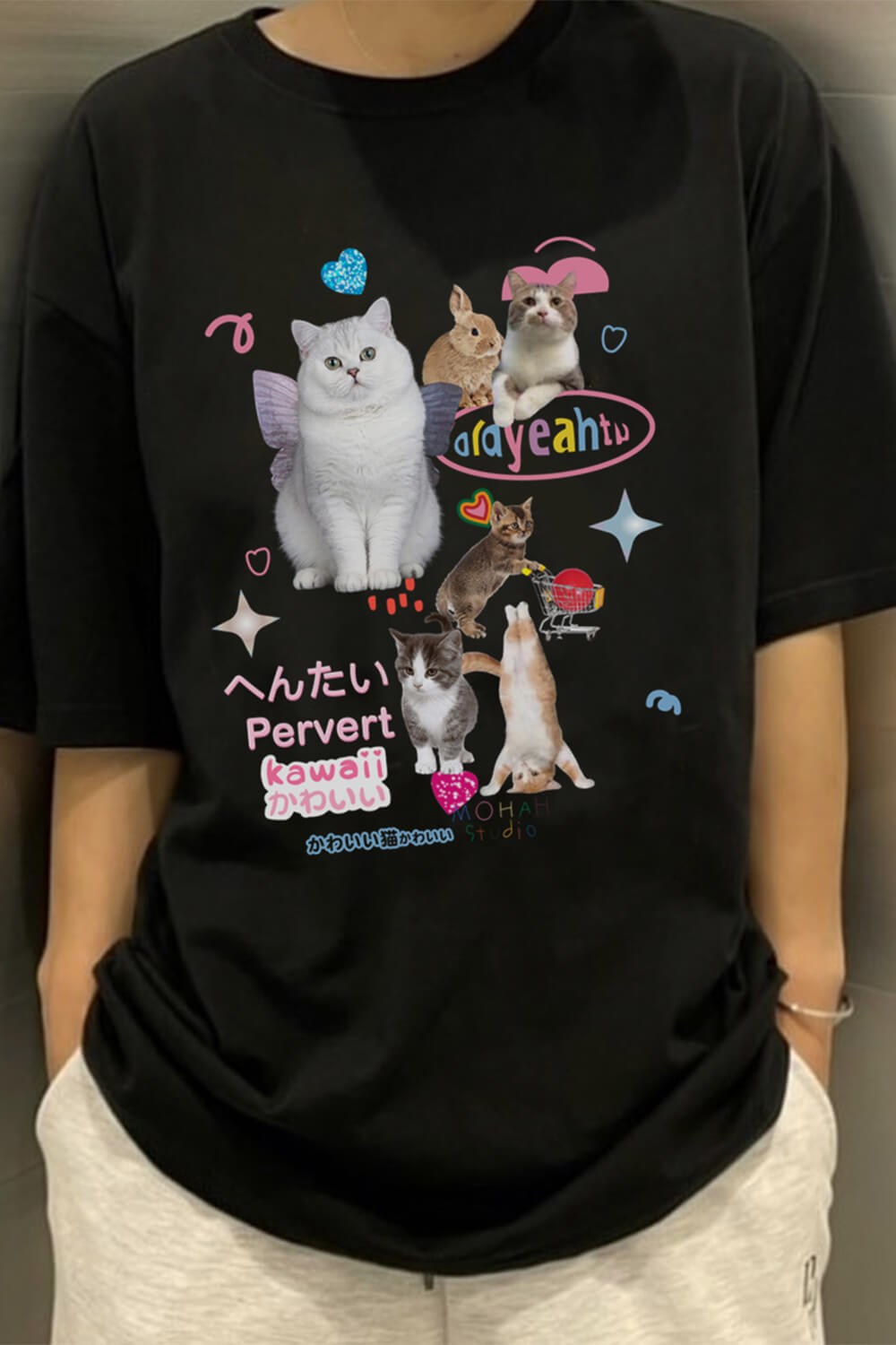 benpaolv Adorable Cats Collage Aesthetic T-Shirt