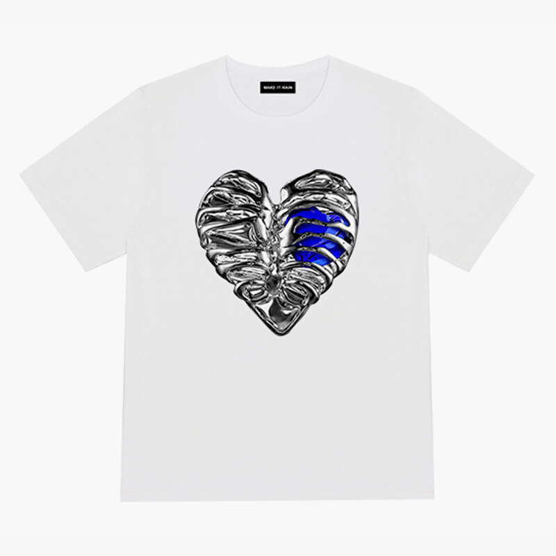 benpaolv Aespacore T-Shirt Blue Crystal Heart Ribcage