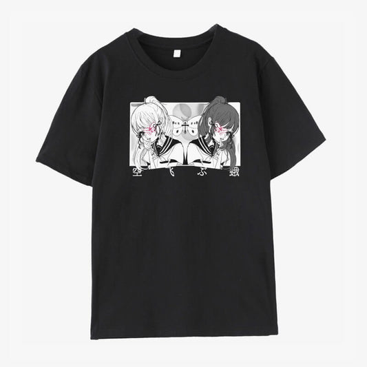 benpaolv Anime School Girls T-Shirt Moth Aesthetic