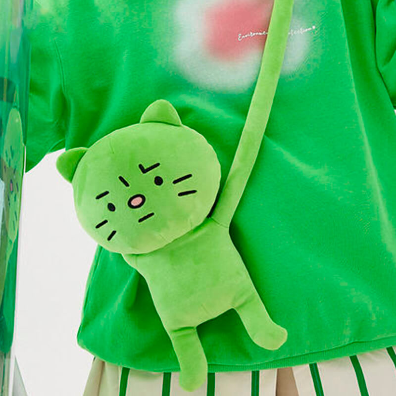 benpaolv Anxiety Aesthetic Green Cat Messenger Bag