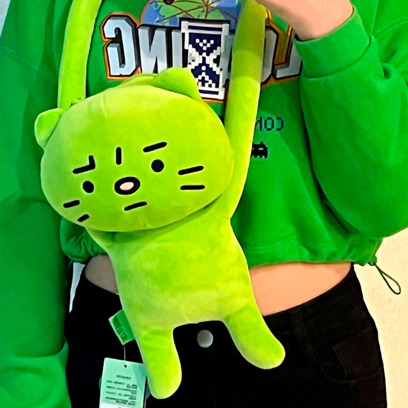 benpaolv Anxiety Aesthetic Green Cat Messenger Bag