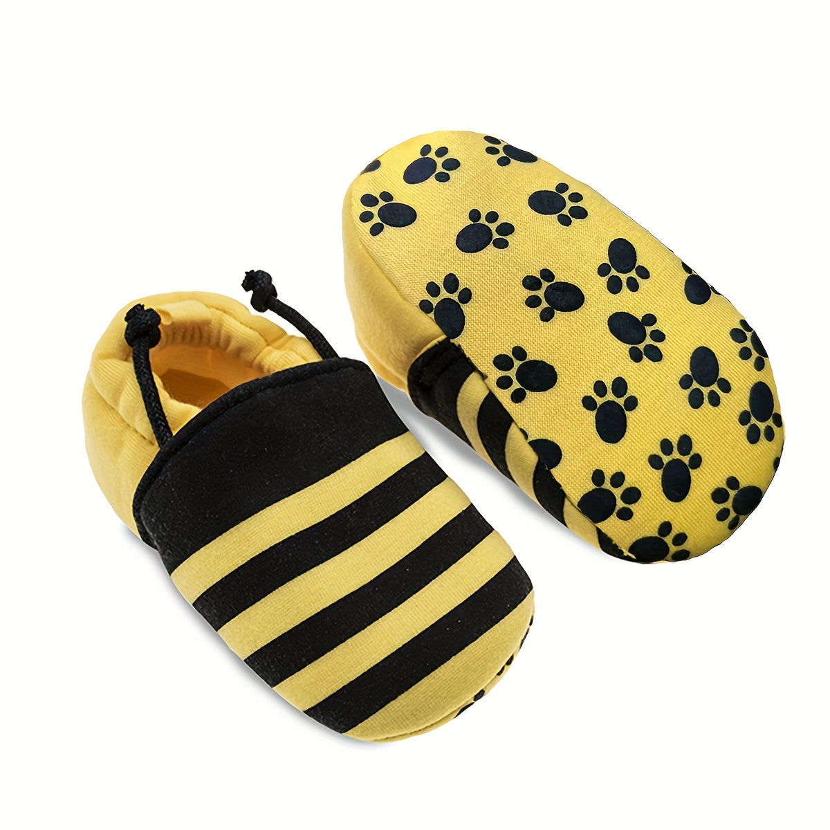 1pair Baby Infant Solft Sole, Create Bee Design Cartoon Bee Cotton Sole, Soft Unisex Shoes For Toddlers Baby First Walkers