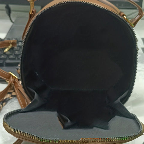 Benpaolv Mini Crocodile Pattern Round Handbag, Scarf Decor Crossbody Bag, Cute Shoulder Circle Purse For Women