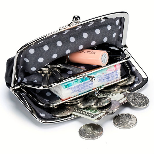 Mini Genuine Leather Coin Purse, Vintage Change Holder Wallet With Kiss Lock, Clutch Storage Bag For Key Earphone