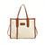 Benpaolv Contrast Binding Tote Bag, Trendy Canvas Crossbody Bag, Women's Large Capacity Handbag For Work School