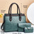 Benpaolv 3pcs Retro Style Tote Bag Set, Women's Large Capacity Handbag With Clutch Purse And Credit Card Holder