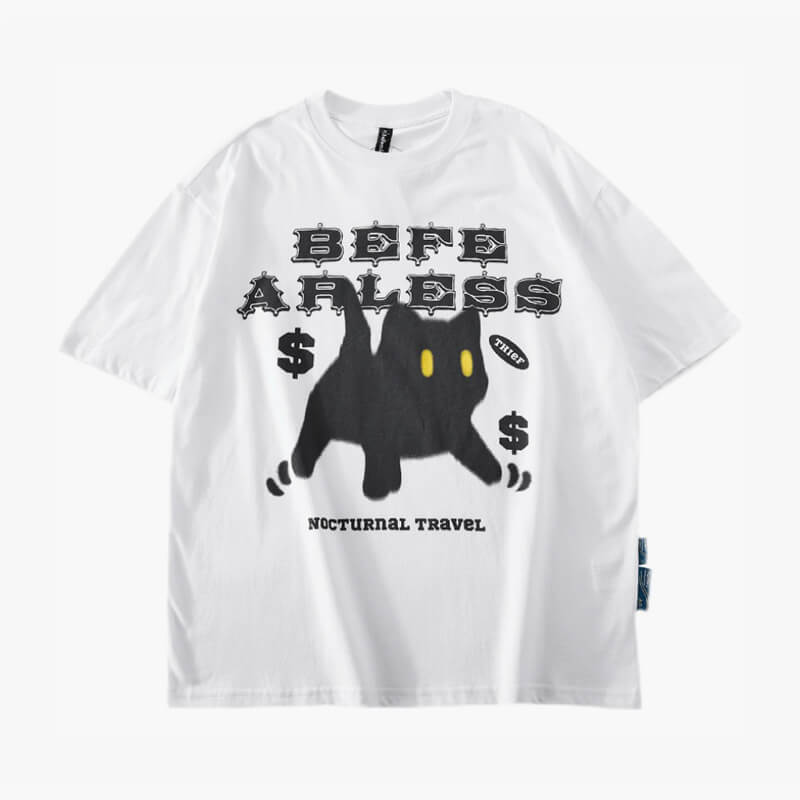 benpaolv Be Fearless Black Cat Streetwear T-Shirt