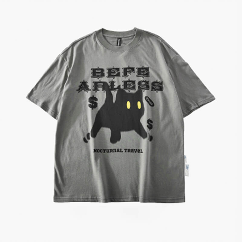 benpaolv Be Fearless Black Cat Streetwear T-Shirt