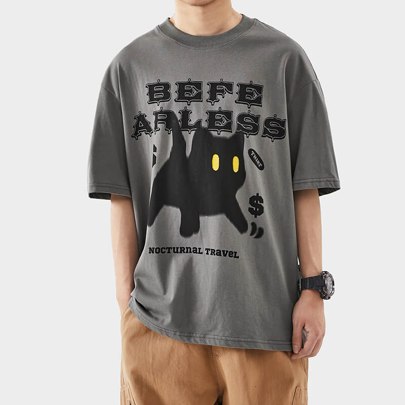 benpaolv Be Fearless Black Cat Streetwear T-Shirt