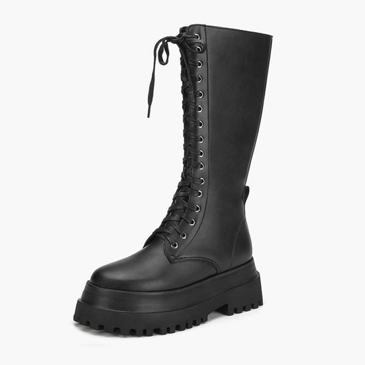 benpaolv Black Alt Girl High Combat Boots