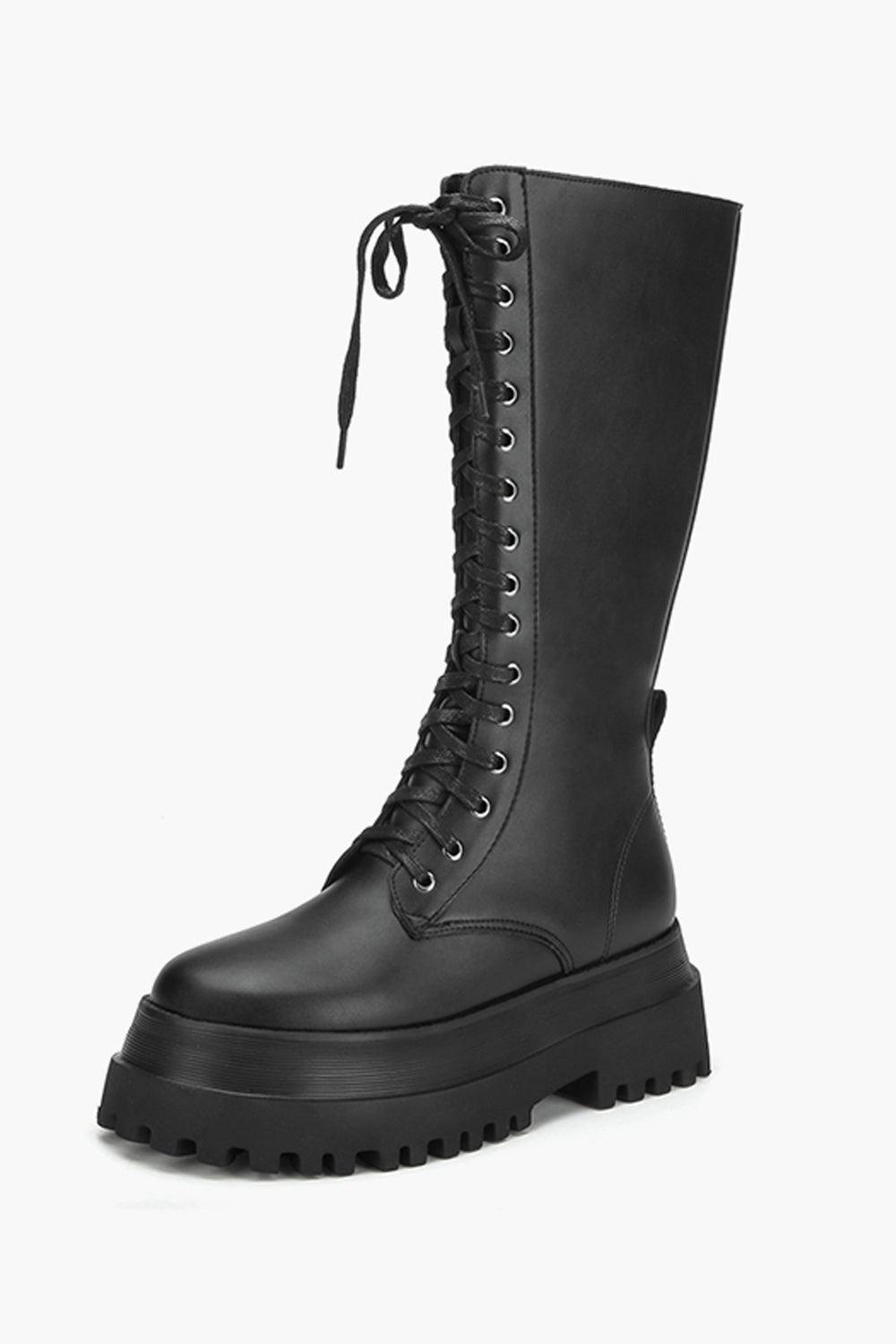 benpaolv Black Alt Girl High Combat Boots