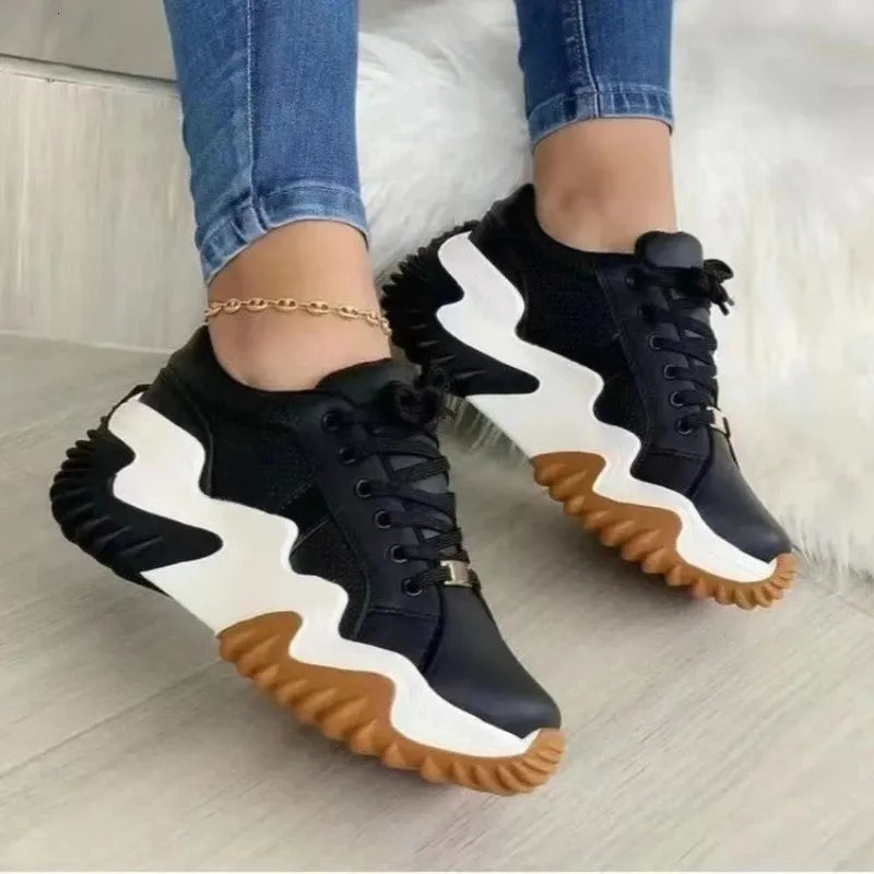 Fashion Tennis High Top Canvas Shoe Sneakers Women Lace-Up Breathable Running Shoes Autumn Girls Platform Vulcanized Shoes 240612