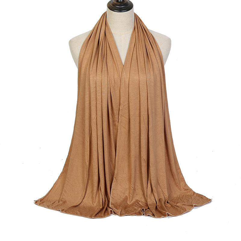 Elegant Warm Hijab Shawl - Versatile Windproof Maxi Scarf, Durable Yarn-Dyed Wrap for Stylish Comfort