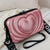 Benpaolv Mini Heart Decor Crossbody Bag, Light Shoulder Bag With Wristband, Perfect Box Bag For Daily Use