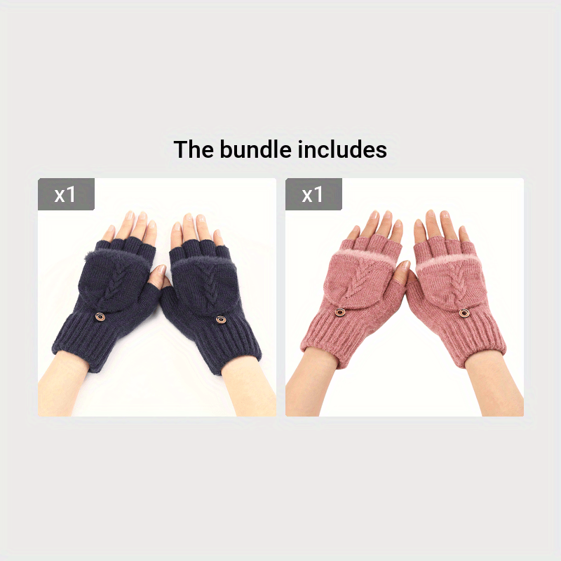 Winter Warmth Short Monochrome Half Finger Knit Gloves - Windproof, Coldproof, Stretchy, Casual, Warm, and Cozy for Women - Perfect for Autumn and Winter Outdoor Activities